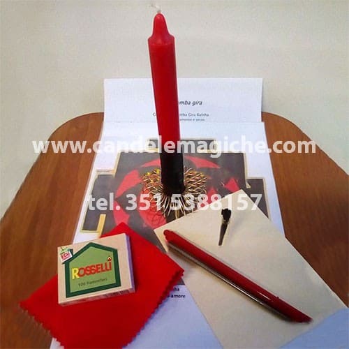 kit con candela speciale pomba gira per riti di amore e sesso