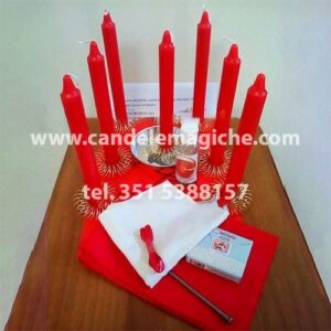 kit di candele rosse ed occorrente per incantesimo desiderio sessuale