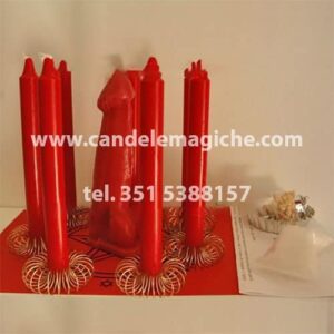 set di candele rosse per legamento d'amore del fallo rosso