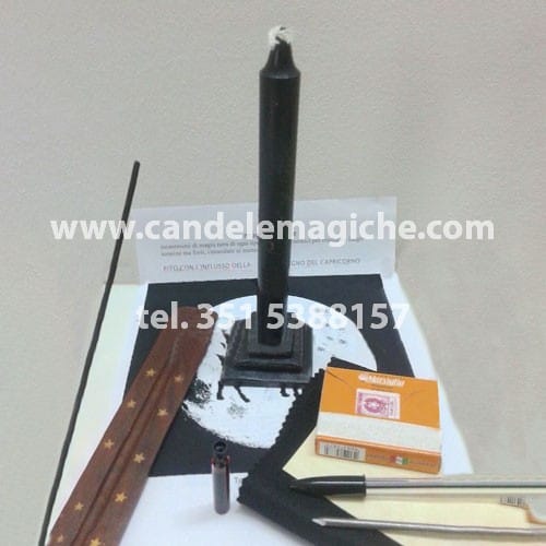 kit candele e accessori per il rito di magia stellare del capricorno