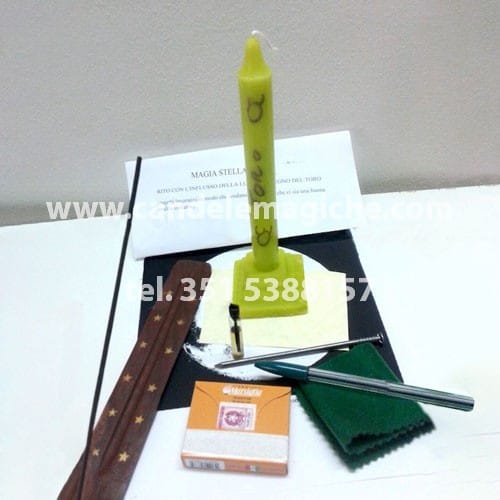 candela zodiacale per incantesimo di magia stellare del toro