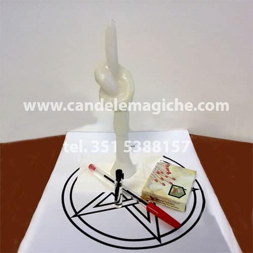 Candela nodo bianca per rituale magico