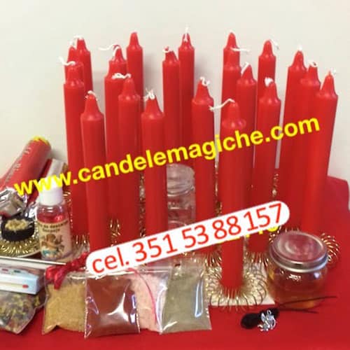 set di candele per effettuare un rito esclusivo di legamento d'amore