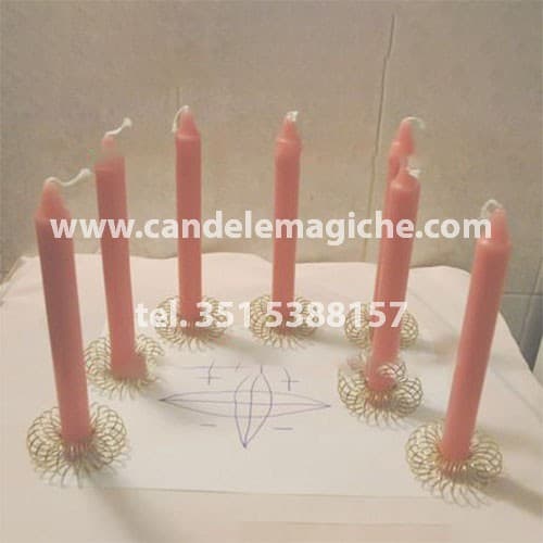 set candele rosa per rito di lesbo