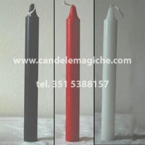 set tre candele per rito di magia rossa