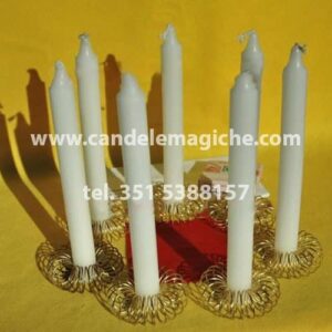 kit di candele bianche per il rito nigeriano della fortuna