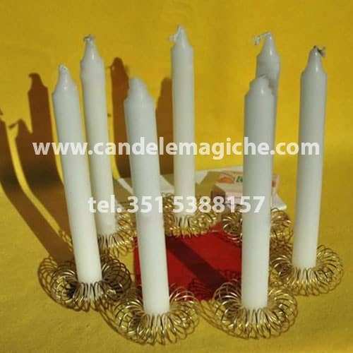 kit di candele bianche per il rito nigeriano della fortuna