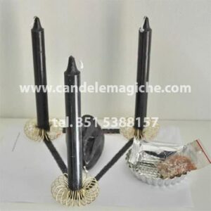 set tre candele nere per il rito della vulva nera
