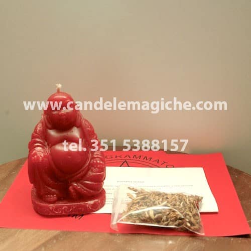statuina in cera del buddha rosso