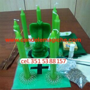 kit candele per rituale del cobra verde
