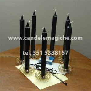 set di candele nere per rituale del pentimento
