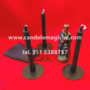 set 3 candele nere per rituale exu-rei di allontanamento negatività