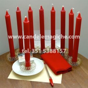 set di candele e accessori per il rituale delle forze cosmiche