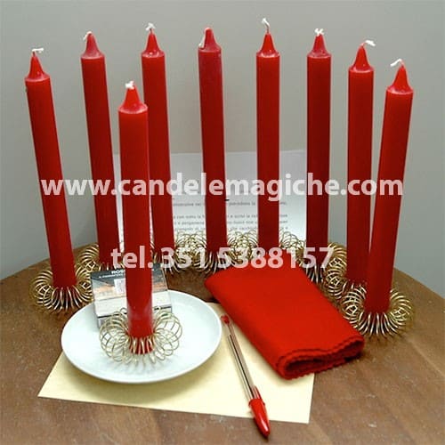 set di candele e accessori per il rituale delle forze cosmiche