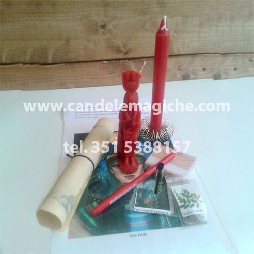 Kit accessori per il rituale dell'ossessione con la candela della dea iside