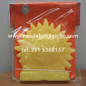 candela astro di luce a forma di sole per il rito del sole