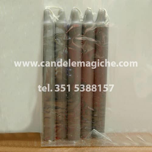 set 10 candele in cera consacrata di colore grigio