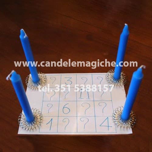 candele azzurre necessarie per il rito di iuppiter