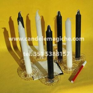 set di candele bianche e nere per rito nigeriano