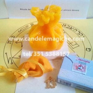 candela figurata a forma di sacco della fortuna