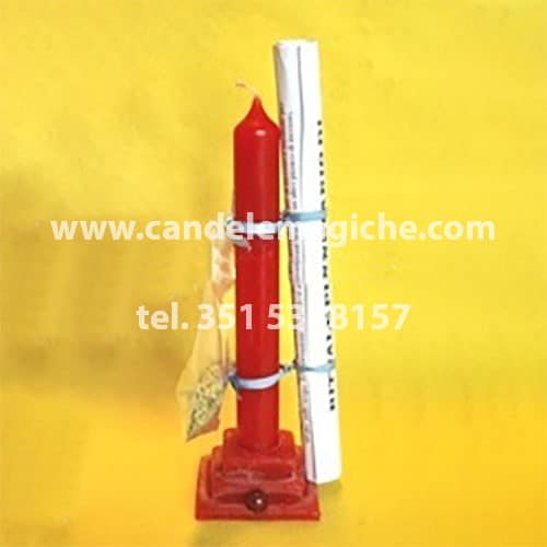 candela cilindrica rossa e rituale astrale di marte