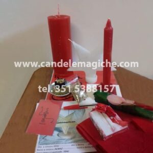cero e candela rossi e altri accessori per il rituale luciferiano pazuzu