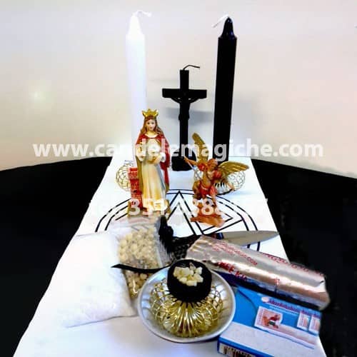 kit accessori e candele per rituale di santa barbara e san michele