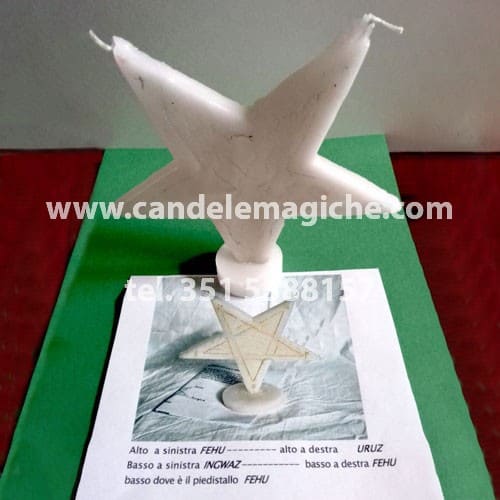 candela baphomet a forma di stella di ringraziamento per rituali luciferiani