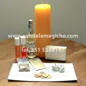 candela sette giorni gialla e altri accessori per l'orazione alla vergine xangò