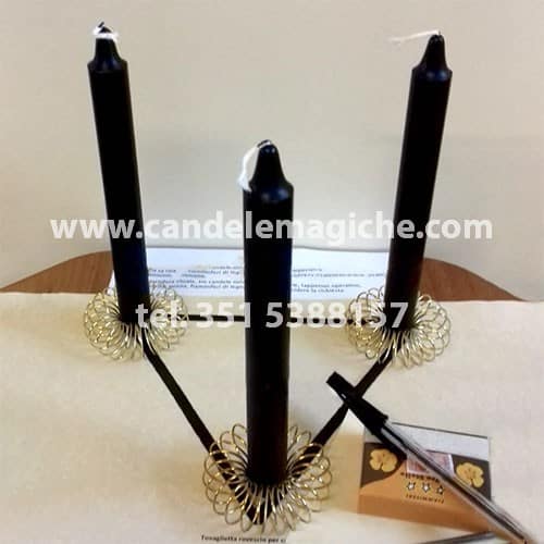 tre candele nere per svolgere il rito delle tre candele per distruzione