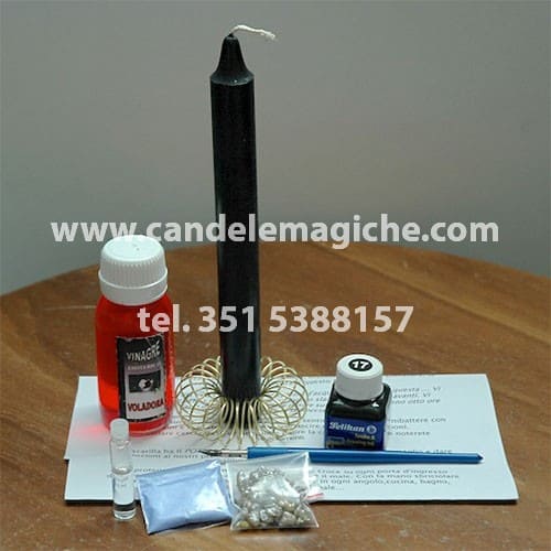 candela nera ed essenza per il rito della voladora