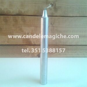 candela cilindrica color argernto