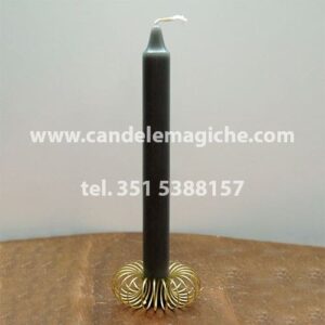 candela cilindrica di colore grigio