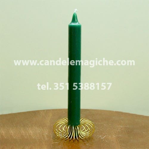candela cilindrica di colore verde