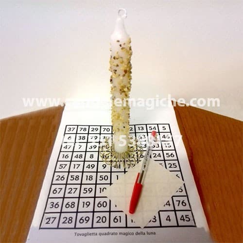 candela con incenso bianca