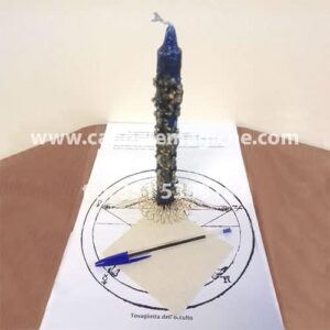 candela con incenso blu