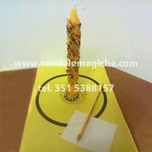 candela con incenso incastonato gialla