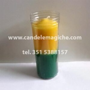 candela sete dias verde e gialla