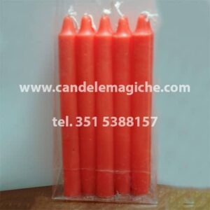 confezione da 10 pezzi di candele cilindriche arancioni