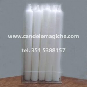 confezione 10 pezzi di candele cilindriche bianche