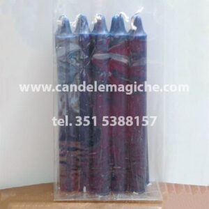confezione 10 candele cilindriche blu