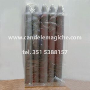 confezione 10 pezzi di candele cilindriche grigie