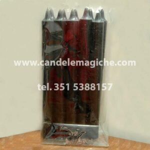 confezione 10 pezzi di candele cilindriche di colore nero