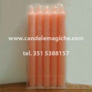 confezione 10 pezzi di candele cilindriche di colore rosa