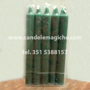 confezione 10 pezzi di candele cilindriche di colore verde