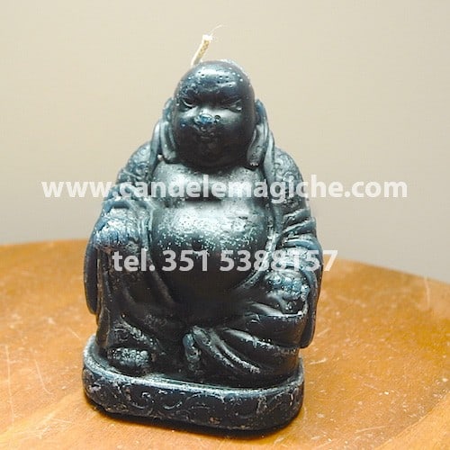 candela a forma di buddha in cera nera