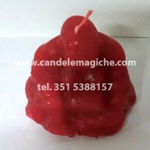 candela a forma di buddha di colore rosso