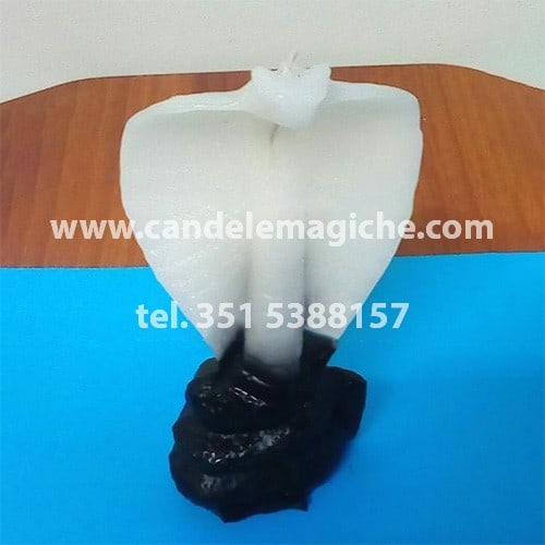 candela a forma di cobra bianca e nera