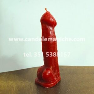 candela a forma di fallo di colore rosso