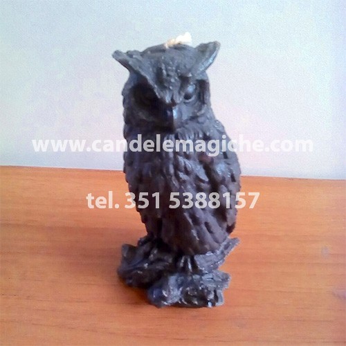candela a forma di gufo nera